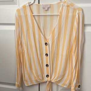 Stitch fix Vixbe Yellow Striped Women's Top